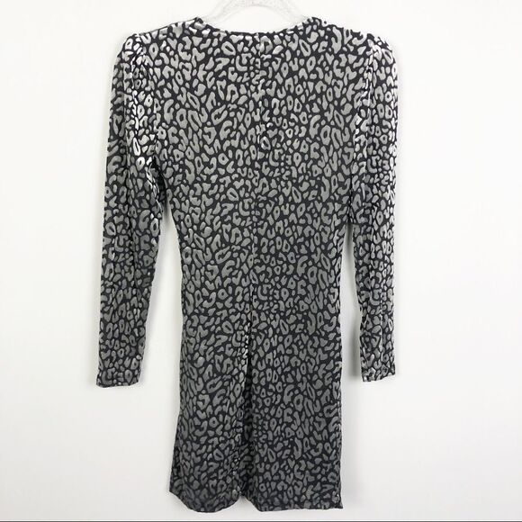 ASTR | Yasmin Dress Silver Leopard Velvet Size XS - Picture 12 of 15